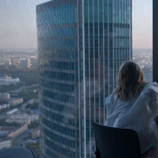 a_woman_sitting_in_front_of_a_glass_window,_a_cityscape_outside_2_ours